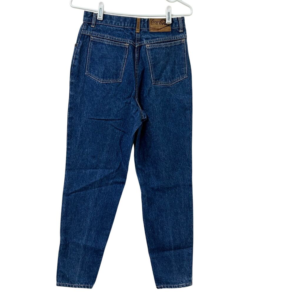 Coca Cola Vtg Womens Sz 12 26x28.5 High Waisted Tapered Leg Mom Jeans Coke 80s